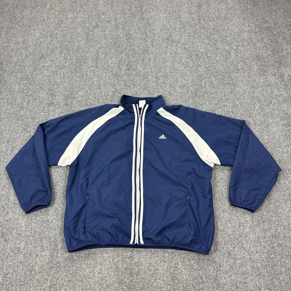 Vintage Adidas Windbreaker Jacket Mens Large Blue ClimaCool Full Zip 548375